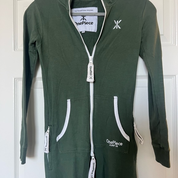 The Norwegian Original One Piece Onesie Hooded Jumpsuit - Forest Green - size XS - Picture 4 of 5